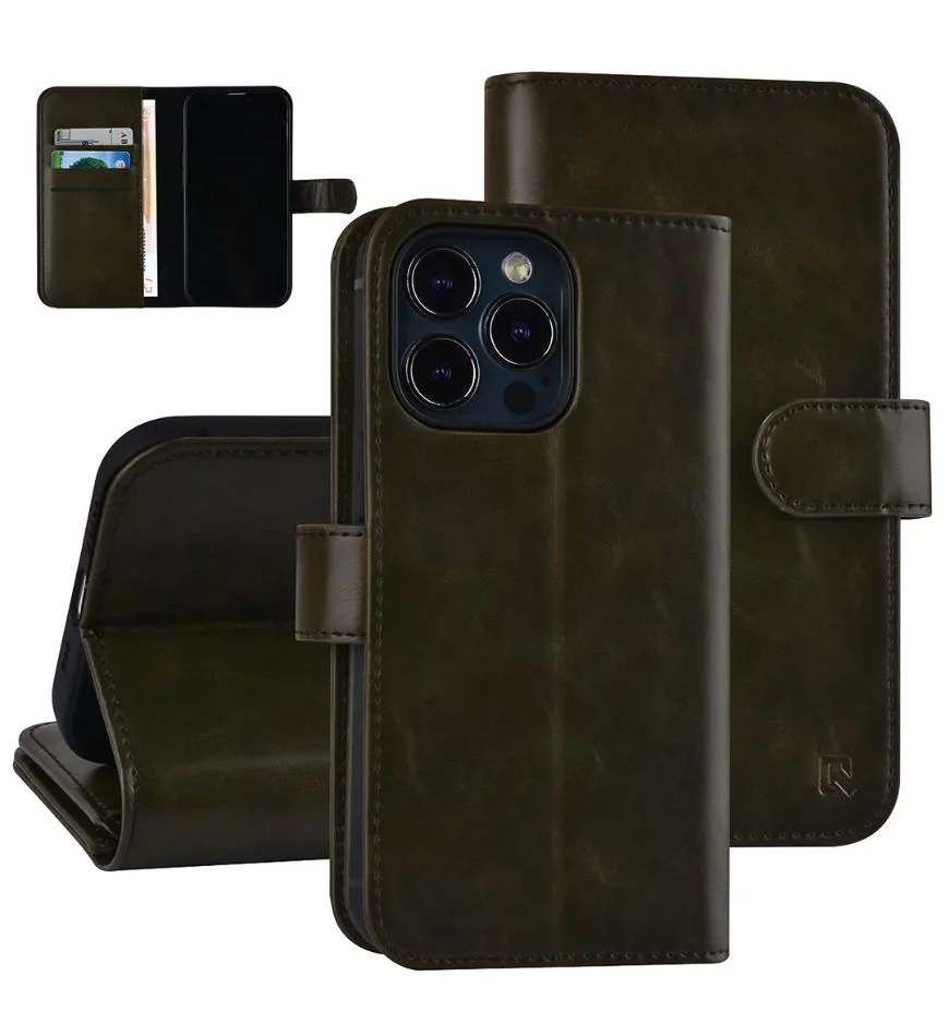 iPhone 13 Pro - DG. MING Retro leather case / wallet -Dark Green